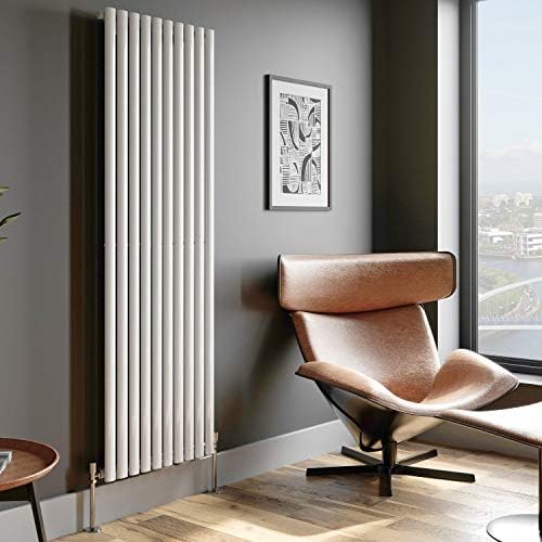 DuraTherm White Designer Radiator Horizontal Oval Column Single Panel Rad 600x420mm