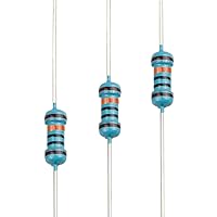 Vista 51 de 100pcs 1 ohm Resistor 1/4w (0.25 W) Resistencia fija de película metálica de tolerancia ±1%, múltiples valores de resistencia opcional