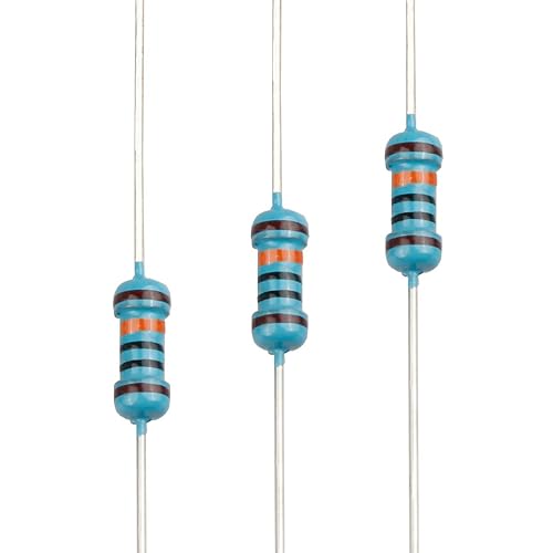 Miniatura 52 de 100pcs 2.2K ohm Resistor 1/4w (0.25 W) Resistencia fija de película metálica de tolerancia ±1%, múltiples valores de resistencia opcional