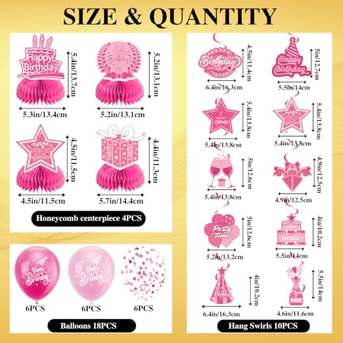 Image of Pink Birthday Decorations for Women