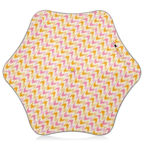 Parapluie pied-de-poule jaune fille 4-6 ans - Parapluie cloche classique enfant résistant