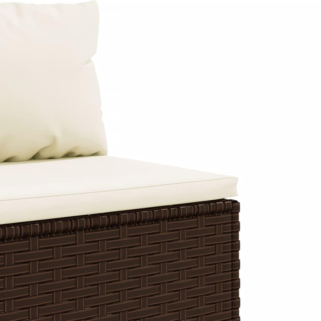ShGaxin Set di mobili da giardino 5 pezzi e cuscini in rattan sintetico marrone, mobili da giardino esterno, set da giardino per esterni, set divano da giardino, mobili da esterno da giardino
