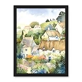 Photo Gallery artery8 thatched roof cottage house village in soft pastel colours modern watercolour painting artwork framed wall art print 18x24 inch Photo Gallery artery8 thatched roof cottage house village in soft pastel colours modern watercolour painting artwork framed wall art print 18x24 inch
