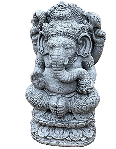 stoneandstyle Steinfigur Ganesha 12,1 kg frostfest Steinguss...