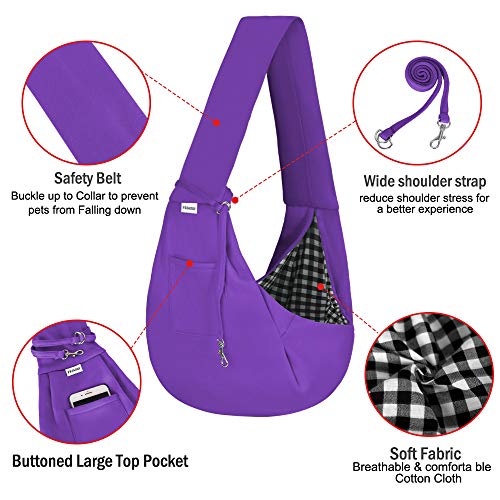 Fdjasgy Small Pet Sling Carrier-Hands Free Reversible Pet Papoose Bag Tote Bag With A Pocket Safety Belt Dog Cat For Outdoor Travel #TOP3
