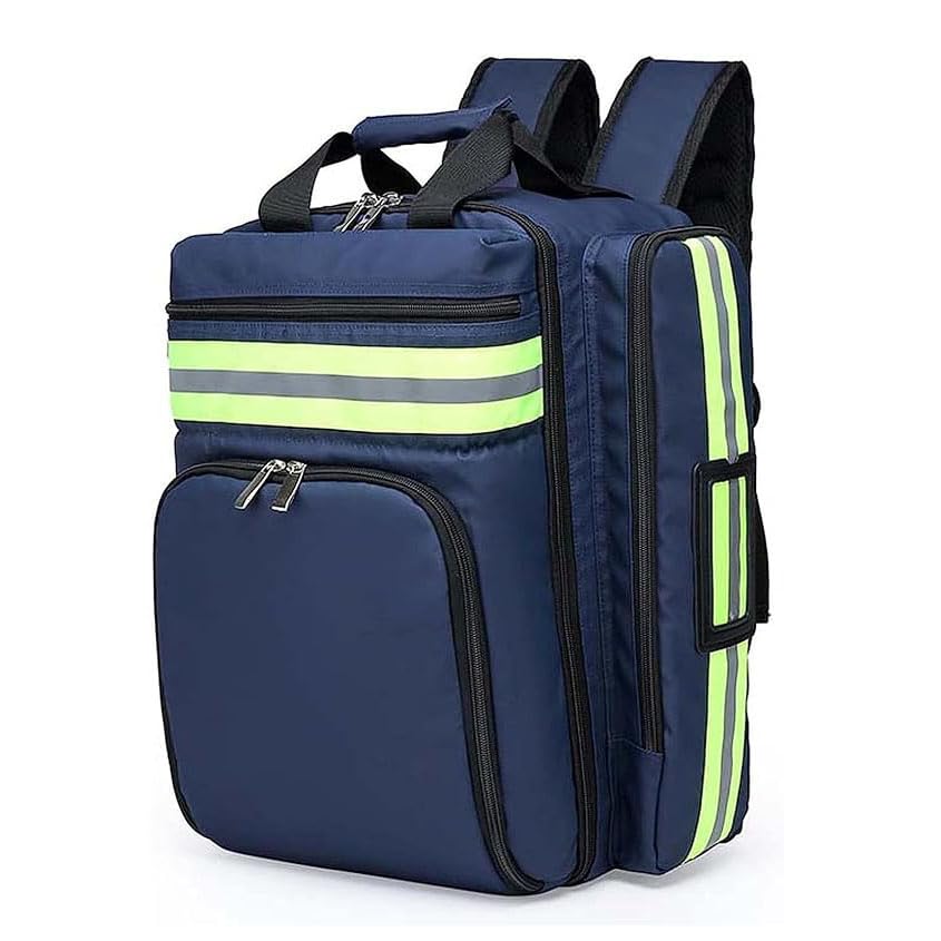 Bolsa de Primeros Auxilios médicos, Mochila Impermeable para Tratamiento de Emergencia con múltiples Bolsillos, para excursiones de Senderismo y Viajes,Azul