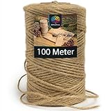 LÄNGE UND STÄRKE - Mit einer Länge von 100 Metern bietet diese Kordel 2mm ausreichend Kordel braun für Projekte jeglicher Größe. Die Garten Schnur ist robust und strapazierfähig, was sie ideal für Bastelarbeiten und Handarbeiten macht, bei denen Zuverlässigkeit und Stärke gefragt sind.