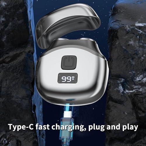 Image of Electric Shvers for Men,Mini Electric Razor with Dual-Head, USB-C Quick Charge & Waterproof, LED Display Pocket Travel Shaver (Black)