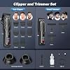 Brightup Barber Hair Clippers [Brushless 9000RPM & Cordless] for Men, Professional Clippers & Trimmers Set with USB-C Charging Stand, Hair Tools Cutting Kit with LCD Display, Gift for Men