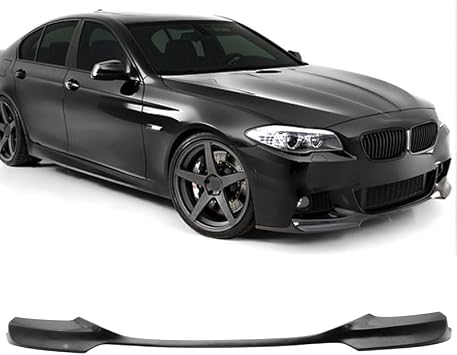 Front Bumper Lip Compatible with 2011-2016 BMW F10 5 Series, V Style PU Black Front Lip Spoiler Splitter by IKON MOTORSPORTS