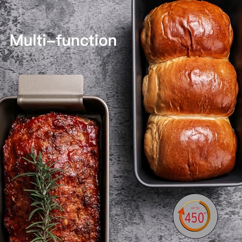 HONGBAKE Bread Tin Loaf Tin, Meatloaf Pan with Drain Tray, 9 x 5 Inches Loaf Pans with Insert, Nonstick Meat Loaf for Baking, Reduce The Fat and Kick Up The Flavor(24x13.4x7.6cm) - Image 6