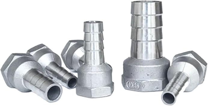 6mm 8mm 10mm 12mm 14mm 15mm 16mm 20mm Hose Barb x 1/4" 3/8" 1/2" 3/4" 1" BSP Female 304 Stainless Steel Nipple Pipe Fitting14mm,1"