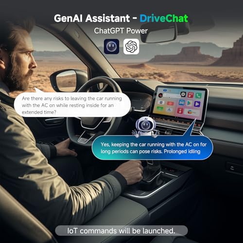 Image of Wireless CarPlay AI Box with OBD2 Scanner, Car Video Streaming Wireless Plug & Play Carplay Adapter for iPhone & Android Auto with ChatGPT, Supports YouTube, Netfilx 256GB Max, HDMI