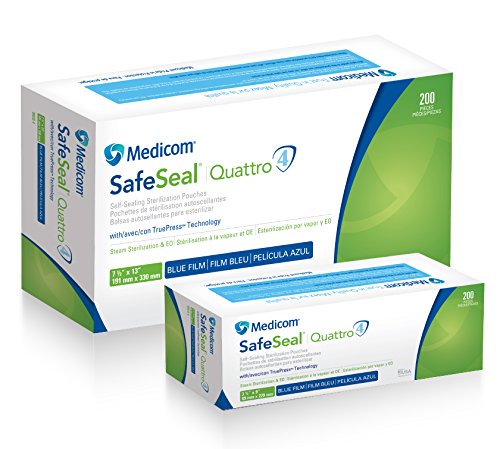 Medicom 88015-4 Safeseal Sterilization Pouches, 2.25 x 4 Size (Pack of 200)
