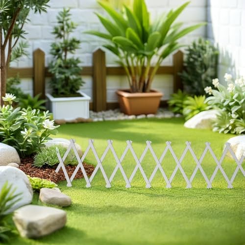 Celosía extensible de plástico blanco para jardín exterior y soporte modular de pared vertical 6