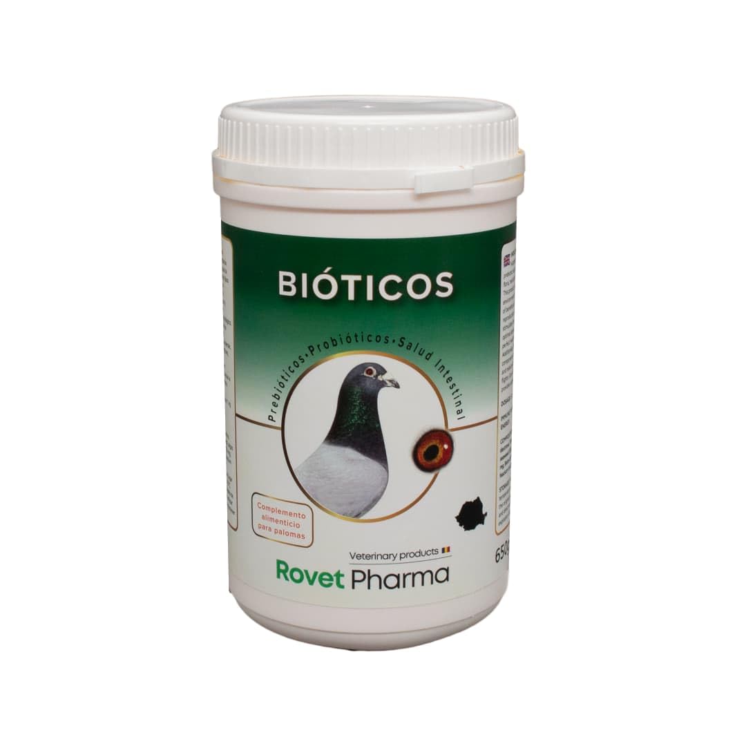 Bióticos 650g – Probióticos y Prebióticos para Palomas – Suplemento en Polvo para la Salud Digestiva y Fortalecimiento del Sistema Inmunológico – Ideal para Palomas de Competición y Cría