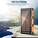 Wireless Solar Powerbank 26800mAh mit 4 Kabeln, Outdoor Generators, 3A Schnelles Aufladen, 6 Eingänge & 3 Ausgänge, LED-Notlicht & Kompass, Wasserdicht Sturzsicher Solarpanel für Outdoor Campingreisen