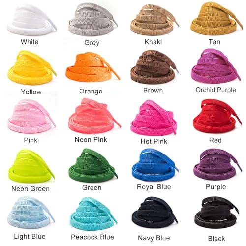 stepace 2 pairs flat shoe laces for sneakers 3034-7234 length 26 color shoelaces