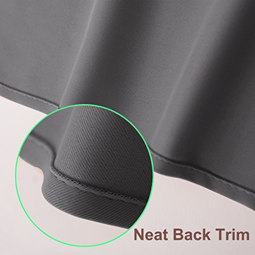 PONY DANCE Gray Curtain Tier - Rod Pocket Blackout Panels Window Treatments Small Curtains Tailored Tiers/Valances for Kitchen, W 42 x L 36 inches, Grey, 2 Pieces