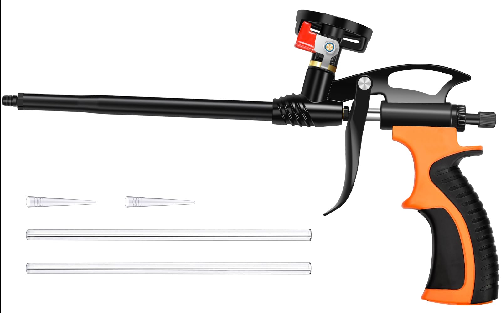 Pistola per Schiuma Poliuretanica, Pistola schiuma PU da costruzione con rivestimento in teflon, foam gun con punta in rame resistente e valvola, facile da pulire per sigillare, riempire e isolare