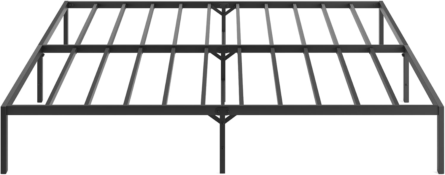 King Size Bed Frame, Metal Platform Bed Frame, Mattress Foundation with Steel Slat Support/No Box Spring Needed (King)