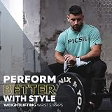 Picsil Pasy Powerlifting, Pasy Do Podnoszenia Ciężarów z Wsparciem Poduszkowanym, Idealne Chwyty do Fitnessu, Siłowni, Podnoszenia Ciężarów, Martwego Ciągu, Dla Kobiet i Mężczyzn (szary)