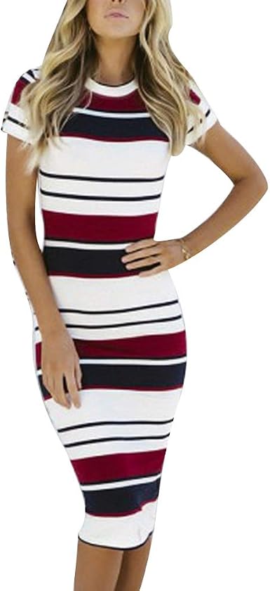 bodycon striped midi dress