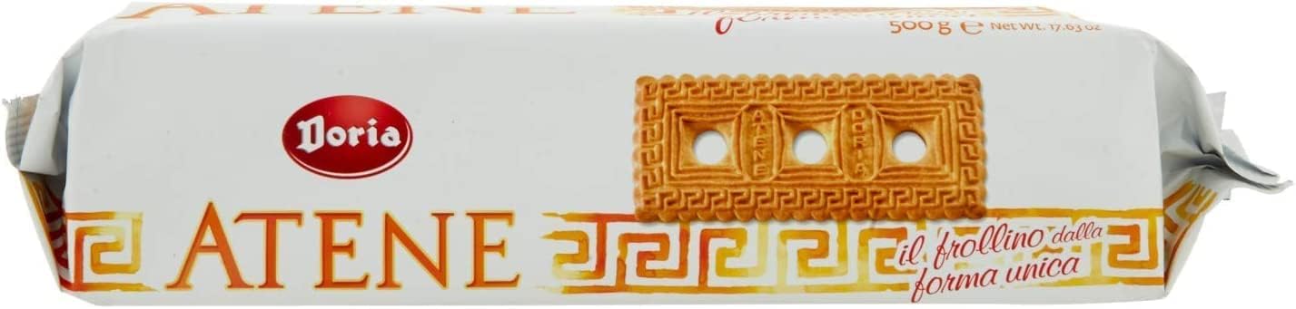Italian Gourmet Bundle Doria Atene Biscuits 12 x 500 g + Italian Gourmet Polpa, frollini italiens à la forme unique, biscuits sucrés format familial, lot économique pour petit-déjeuner et pause