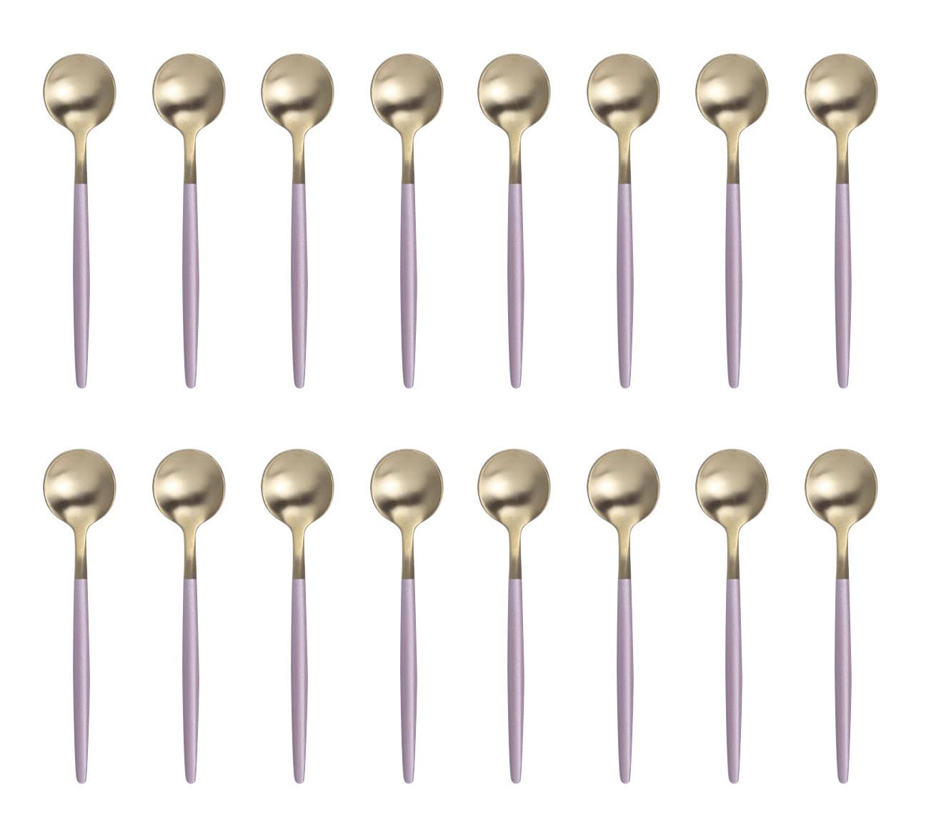 Juiccy's Kingdom Tea Spoon coffee spoon ice cream spoon Metal Flatware Stainless Steel (Pink?set of 16?)