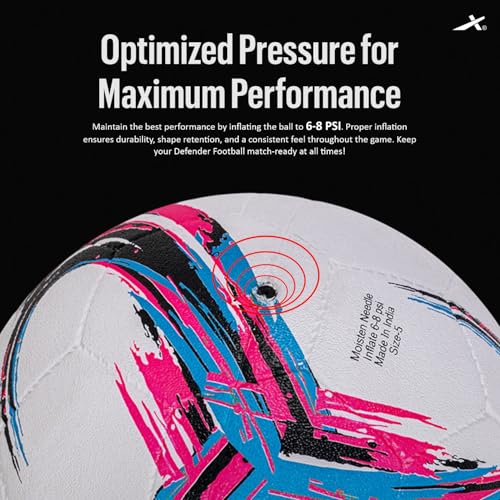 Image of Vector X Defender Rubber Moulded Soccer Futsal Ball - Durable Training Match Ball for Practice | Ideal for Turf, Hard Ground & Grassy Field | Nylon Wounded Butyl Bladder, Football - Size 5
