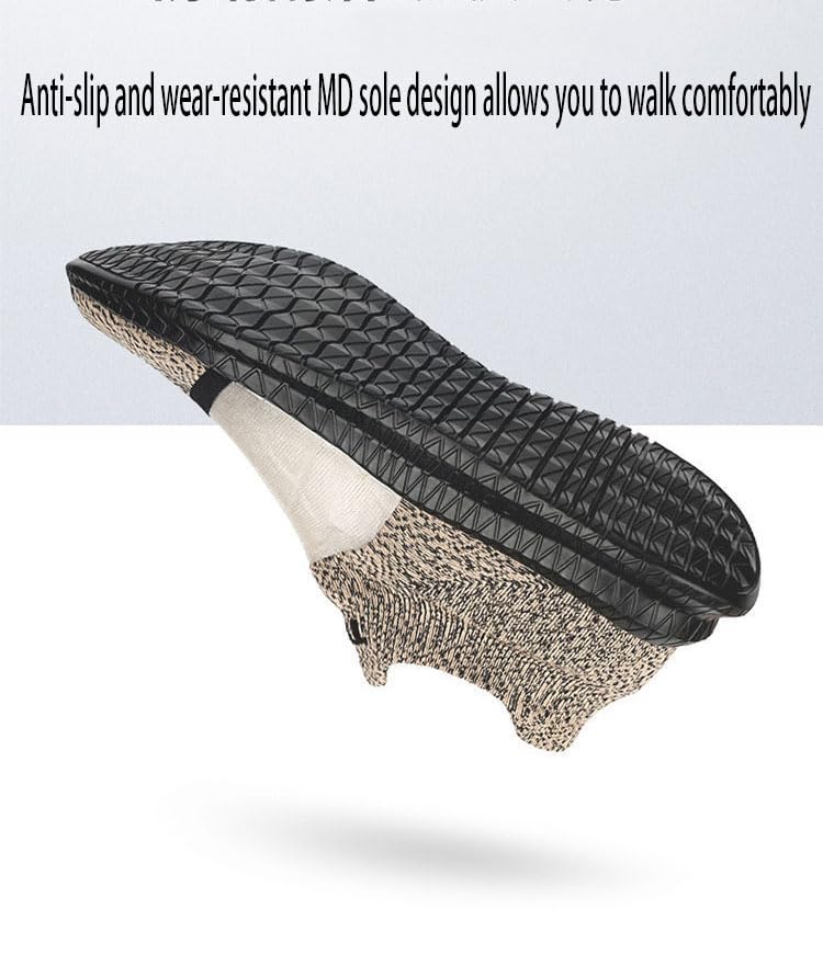 DESESE Men's Transparent Mesh Lightweight Socks Sneakers Breathable Knitted Casual Sneakers Arch Support Non-Slip Loafers,Summer Slip-on Walking Shoes4