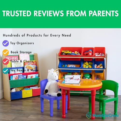 Image of Humble Crew Children's Bookcase Storage Rack with 4 Tiers, Children's Bookrack, Bookshelf, Primary