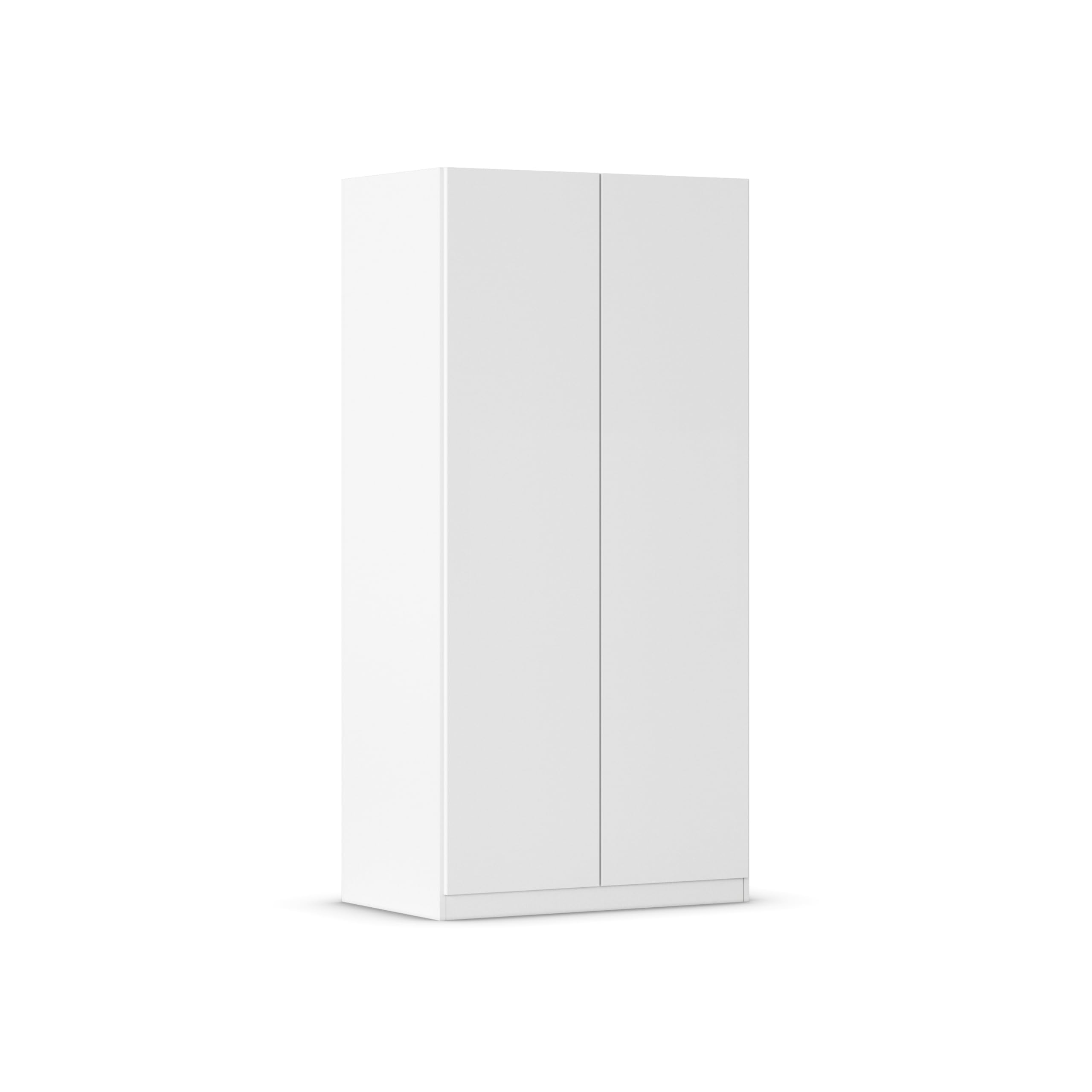 Rauch Möbel LUNIK, Kleiderschrank, Farbe Weiß, Breite 91 cm | Mehrzweckschrank mit patentiertem Schnellmontagesystem, 2-türig, Push-to-open-Funktion, für Kinderzimmer, Homeoffice, Flur
