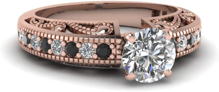 Choose Your Gemstone Paisley Intricate Engagement Ring Rose Gold Plated Round Shape Vintage Engagement Rings Matching Jewelry Wedding Jewelry Easy to Wear Gifts US Size 4 to 12