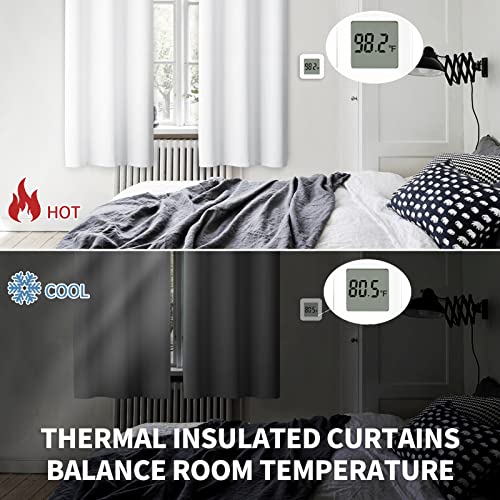 Bgment Room Darkening Curtains For Bedroom - Grommet Thermal Insulated Window Treatments Light Blocking Curtains For Living Room, Set Of 2 Panels, Each 46 X 54 Inch, Pure White #TOP3