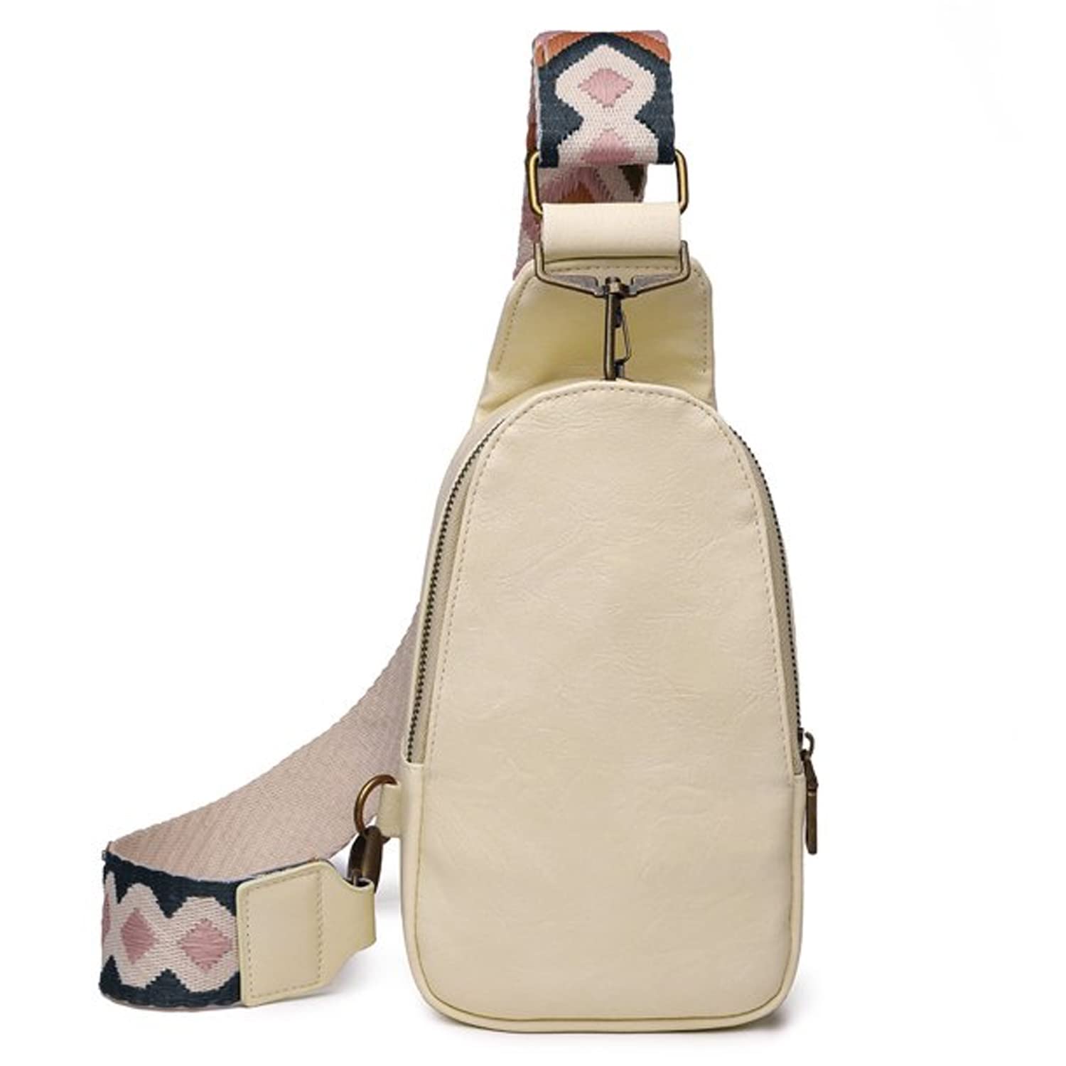 CT-Tebrun Sling Bag for Women PU Leather Sling Bag Women's Chest Sling Bag With Pockets For Cycling Hiking Traveling