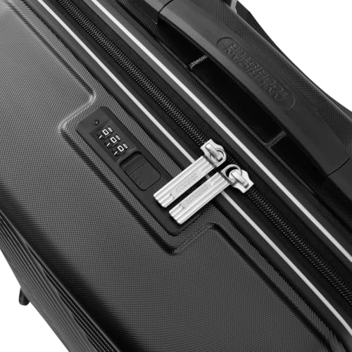Image of American Tourister Travix | Cabin Trolley Bag (55 cm) | 360 8 Wheel Travel Luggage | Hard Case Polycarbonate Suitcase | Recessed Combination Lock | Black