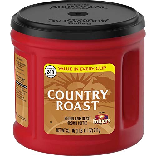 Folgers Country Roast Medium Dark Roast Ground Coffee, 25.1 Ounces