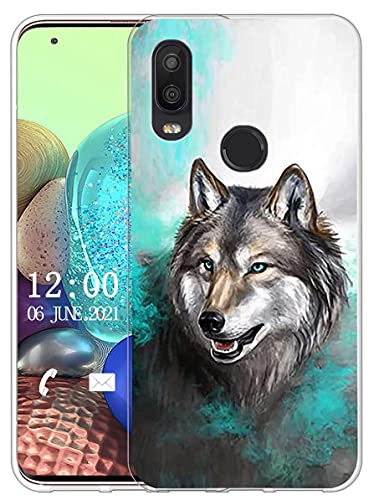 Sunrive Funda Compatible con bq Aquaris X2/X2 Pro, Silicona Slim Fit Gel Transparente Carcasa Case Bumper de Impactos y Anti-Arañazos Espalda Cover(X Lobo 1)