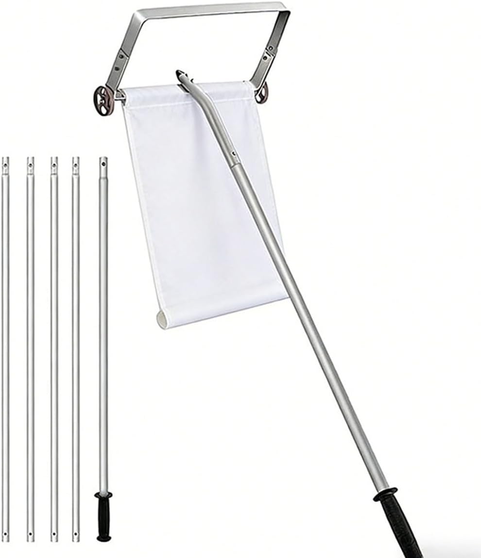Telescopic Aluminum Roof Rake for Snow Removal - 4-30 Ft Adjustable Length, Roof-Safe Wheels, Lightweight Design, Perfect for Homeowners & Snow Clearing