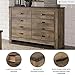 Signature Design by Ashley Trinell Rustic 6 Drawer Dresser with Safety Stop for Bedroom, Dark Brown