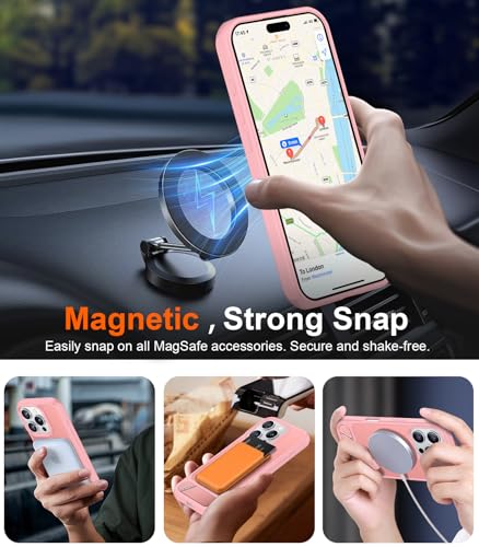 Image of Magnetic Compatible with iPhone 16 Pro Case, [Built-in Invisible Kickstand][Compatible with MagSafe][Military Grade Shockproof] Slim Translucent Matte Phone Case for iPhone 16 Pro 6.3 inch