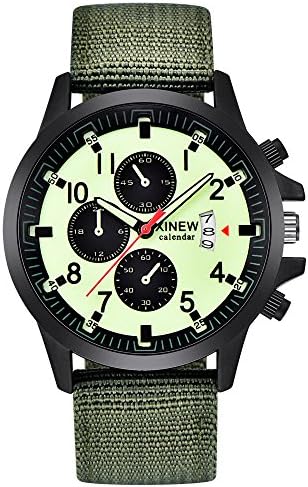 Mens Analog Quartz Watch POTO Leather Band Alloy Dress Wrist Watch Gift Watches RY-429 (Light Green B)