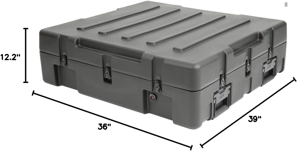 SKB Cases 3R3633-9B-E rSeries 3633-9 Case; Waterproof Design; LLDPE Polyethylene; Pressure Relief/Breather Valves; Resistant to Impact Damage, and UV; Stainless Steel Latches and Hinges