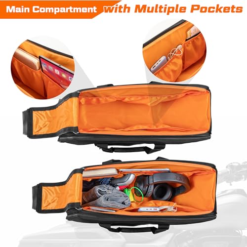 HODRANT Motorcycle Saddlebag Liner Bag, Saddlebag Organizer with Orange Liner, Compatible with Harley Davidson 1993-2022 Touring Road Glide Street Glide Electra Glide Road King Hard Saddlebag, 1 Bag