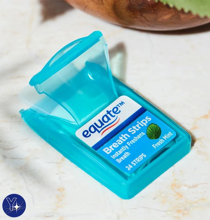Miniatura 2 de Ambientadores de aliento Equate Strips, menta fresca, 24 unidades, paquete de 5 y marcapáginas de regalo YOLOMOLO