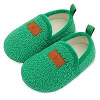 Lisdwde Kids Winter Indoor Household Shoes Toddler Boys Girls House Slippers Warm Socks for Baby Green 10-10.5 Toddler