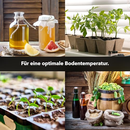 HBN Pflanzen Heizmatte Wärmematte Wärmeplatte für Sämling und Samen, 17.5W, Zimmergewächshaus Anzuchtplatte Heizkissen für Gemüse, Blumen, Kräuter, Terrarien, 50 x 25.7cm