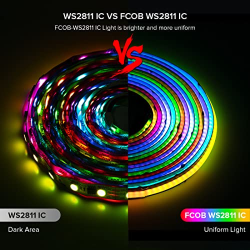 Tira LED flexible RGB FCOB WS2811 16.4 pies 720 LED/m miniatura 2