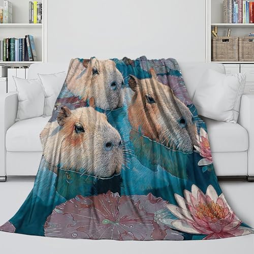 Couverture capybara imprimé nature pour vos moments de détente